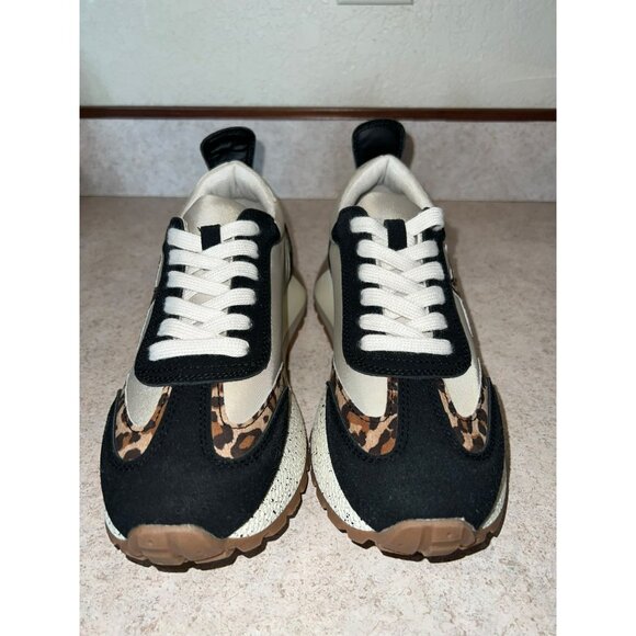 Very G Leopard Print Womens Sneakers Size 8.5 With Star Detail & Chunky Sole Bei - Picture 3 of 6